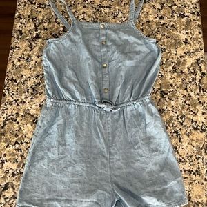 Girls denim romper